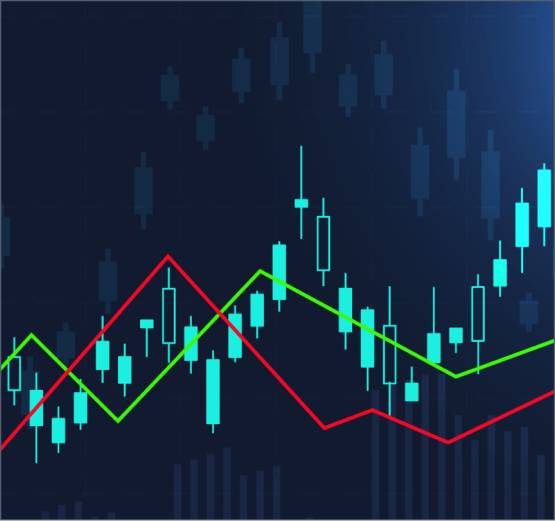 Abstract image of candlestick chart illustrating stock market volatility.