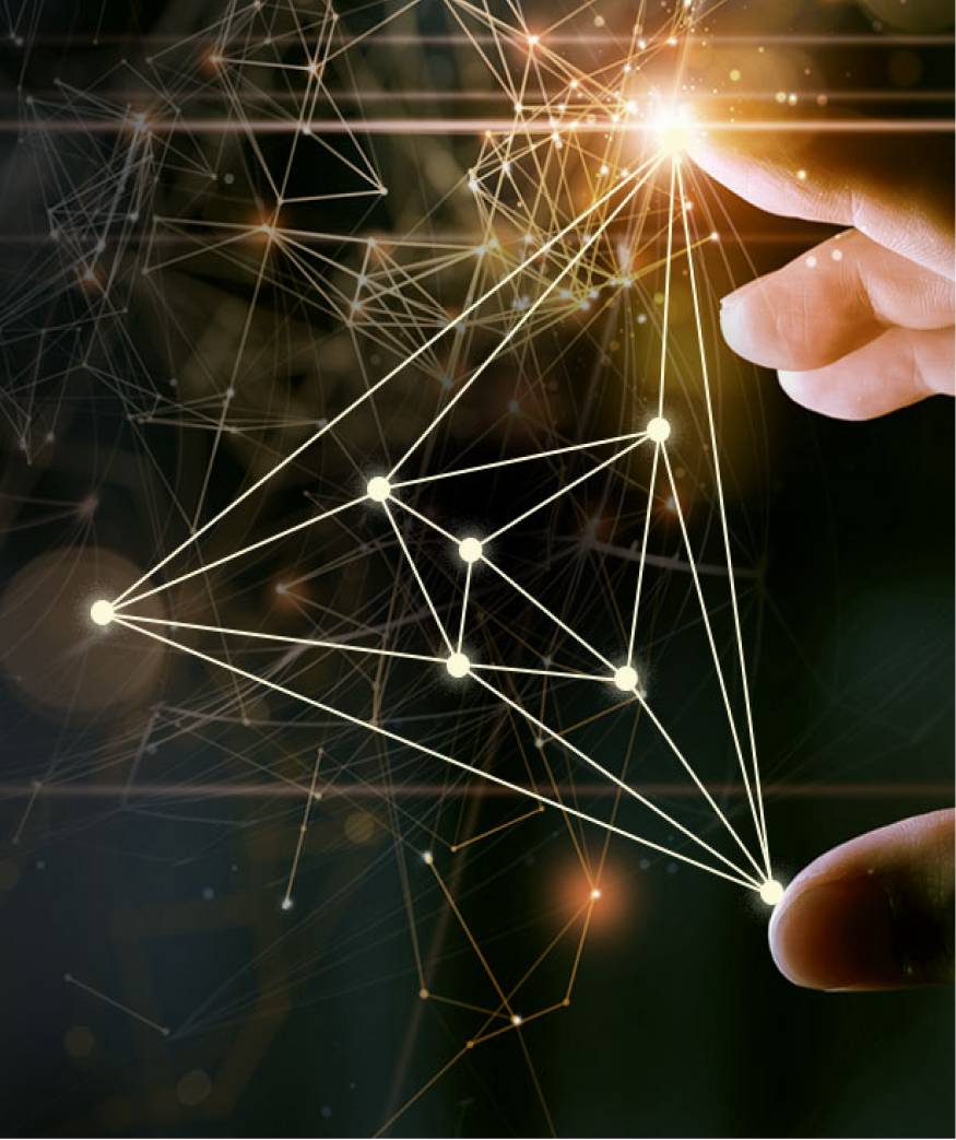 Abstract image of market volatility movements overlaid on continent shapes.