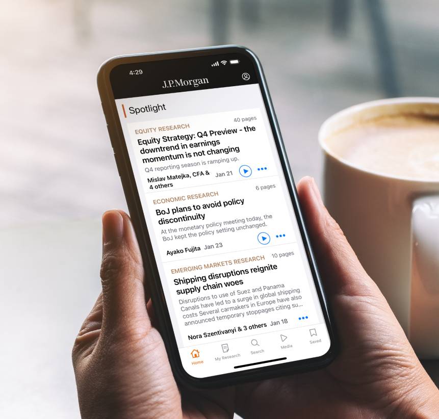 Mobile screen displaying spotlight articles on Research page.